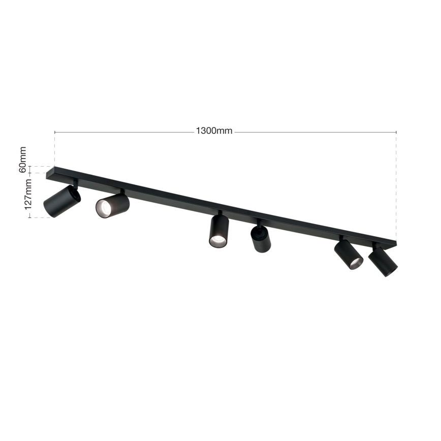 Candeeiro de focos SEAN 6xGU10/13W/230V preto