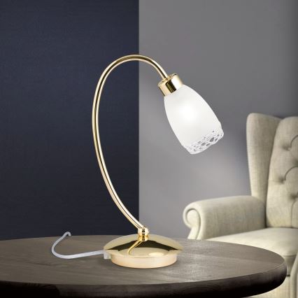 Candeeiro de mesa CARLA 1xG9/28W/230V dourado