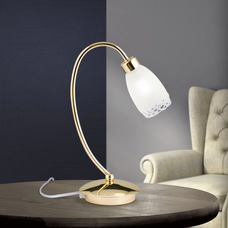 Candeeiro de mesa CARLA 1xG9/28W/230V dourado