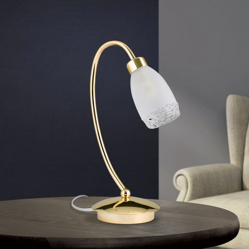 Candeeiro de mesa CARLA 1xG9/28W/230V dourado