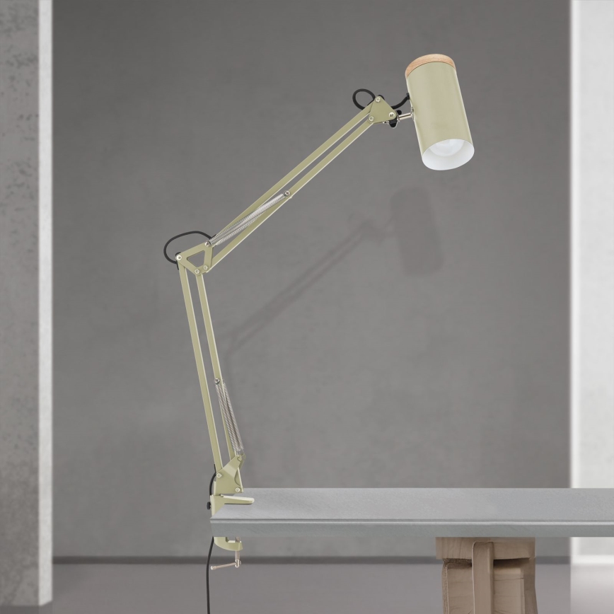 Candeeiro de mesa com grampo GILI 1xE27/40W/230V verde