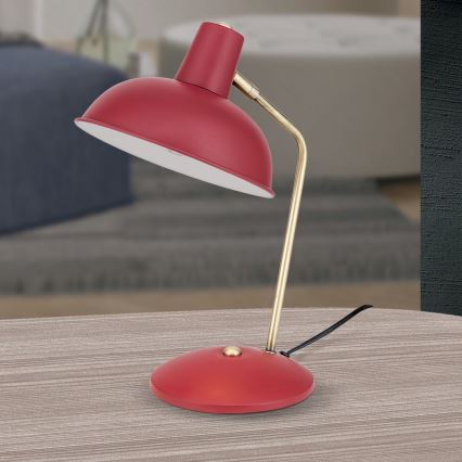 Candeeiro de mesa FEDRA 1xE14/40W/230V vermelho/latão