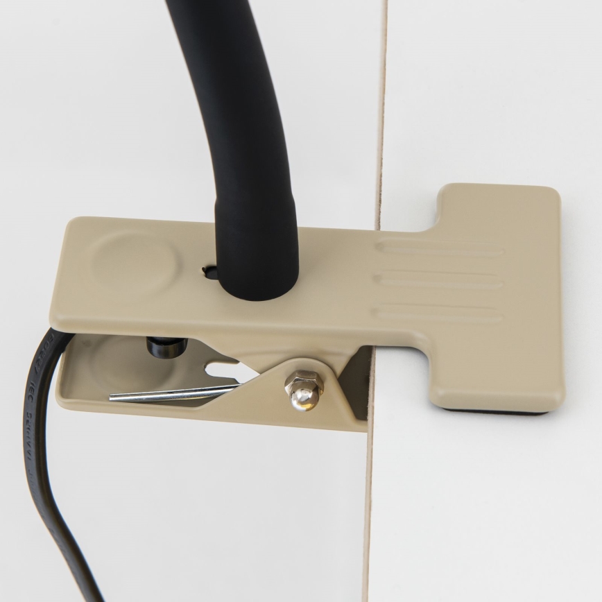 Candeeiro de mesa flexível com clipe DOTTY 1xGU10/10W/230V bege/preto