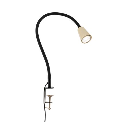 Candeeiro de mesa flexível com clipe DOTTY 1xGU10/10W/230V bege/preto