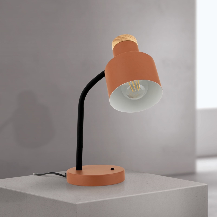 Candeeiro de mesa GILI 1xE27/40W/230V cor tijolo
