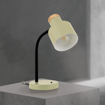 Candeeiro de mesa GILI 1xE27/40W/230V verde