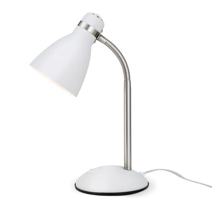 Orion - Candeeiro de mesa SCHOOL 1xE27/40W/230V branco/cromado fosco