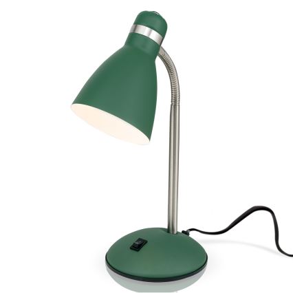 Candeeiro de Mesa SCHOOL 1xE27/40W/230V verde/cromado fosco