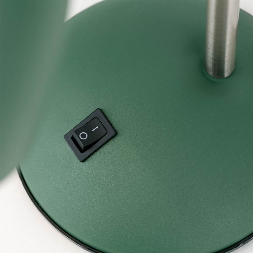 Candeeiro de Mesa SCHOOL 1xE27/40W/230V verde/cromado fosco