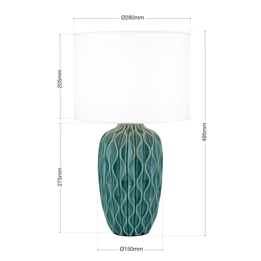 Candeeiro de mesa TORTUGA 1xE27/40W/230V verde/branco