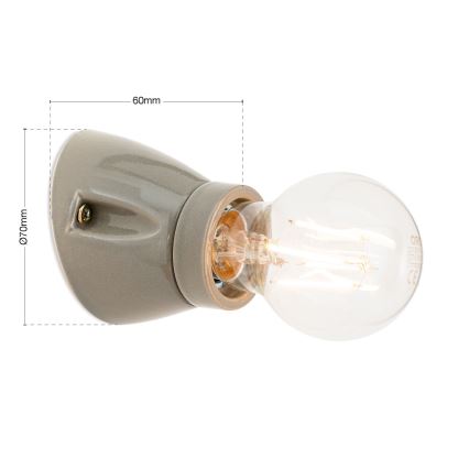 Aplique de parede FROST 1xE27/60W/230V cinzento