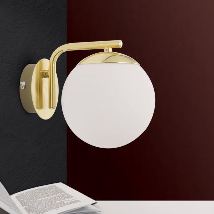 Aplique de parede MADIS 1xE14/40W/230V dourado
