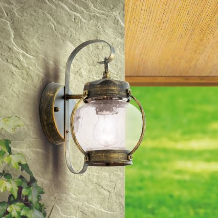 Aplique de parede para exterior TAVERNA 1xE27/60W/230V IP23 bronze/pátina