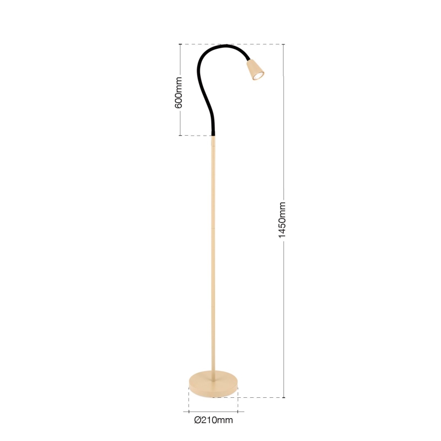 Candeeiro de pé flexível DOTTY 1xGU10/10W/230V bege/preto