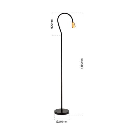 Candeeiro de pé flexível DOTTY 1xGU10/10W/230V preto/latão
