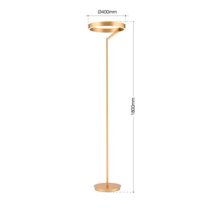 Candeeiro de pé LED regulável KOLK LED/40W/230V 2700/4000K dourado