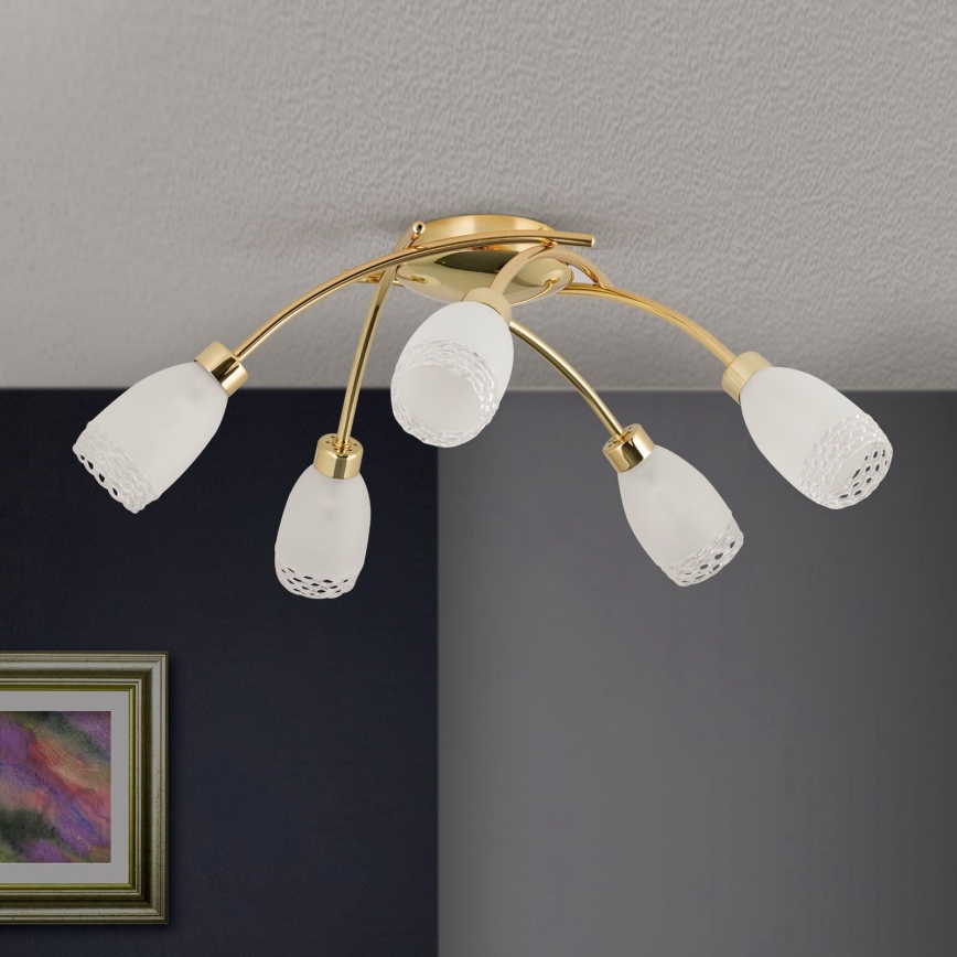 Lustre de teto sobreposto CARLA 5xG9/28W/230V dourado