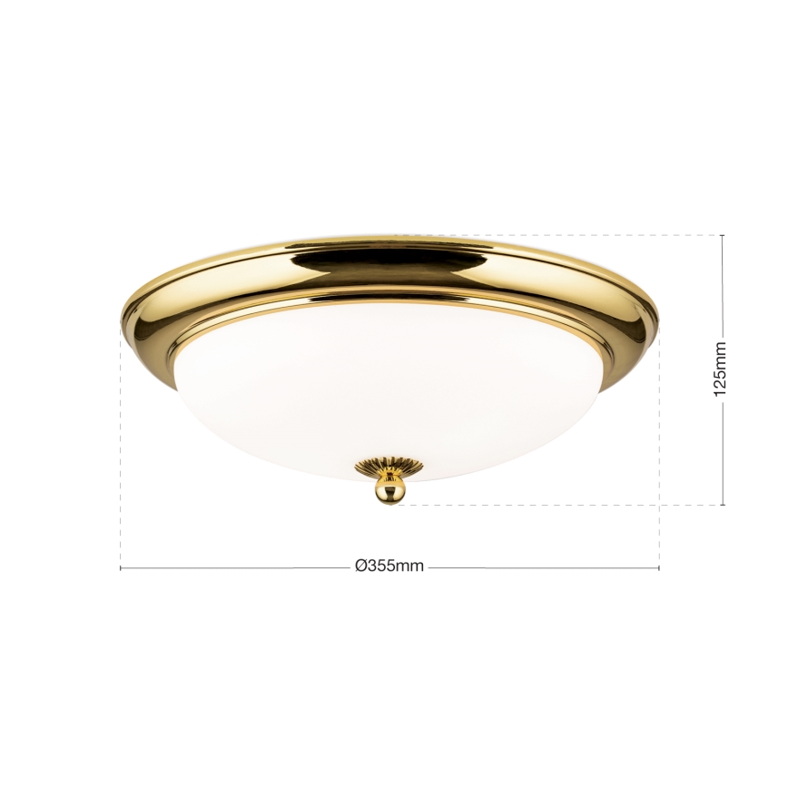 Candeeiro de teto EMPIRA 2xE27/40W/230V, Ø 35,5 cm, dourado