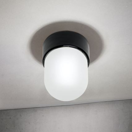 Candeeiro de tecto OSTIA 1xE27/40W/230V, diâmetro 9,8 cm, preto