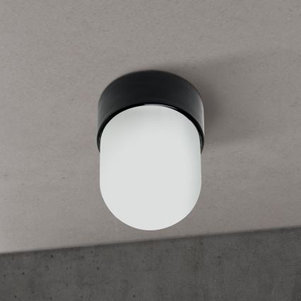 Candeeiro de tecto OSTIA 1xE27/40W/230V, diâmetro 9,8 cm, preto