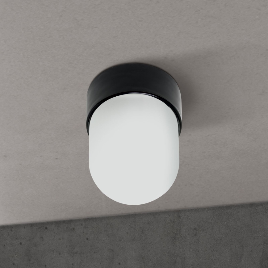 Candeeiro de tecto OSTIA 1xE27/40W/230V, diâmetro 9,8 cm, preto