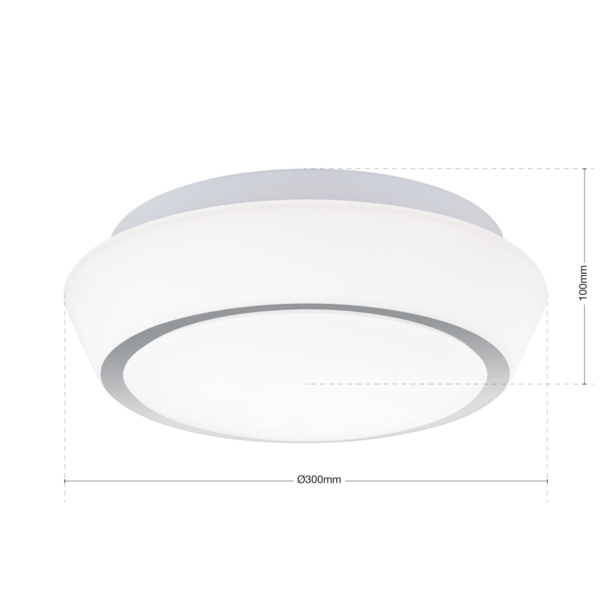 Plafon para banheiro TENA 2xE27/60W/230V Ø 30 cm IP44 branco