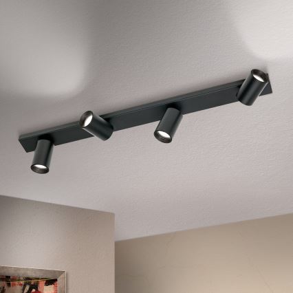 Candeeiro de tecto SEAN, 4x GU10/13W/230V, preto