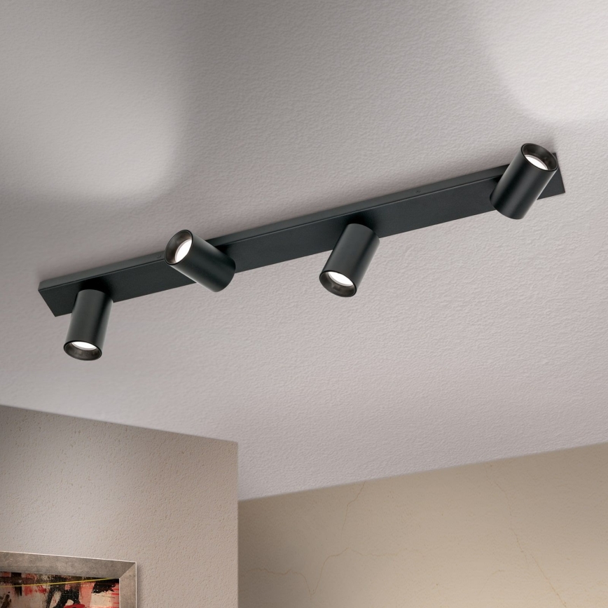 Candeeiro de tecto SEAN, 4x GU10/13W/230V, preto