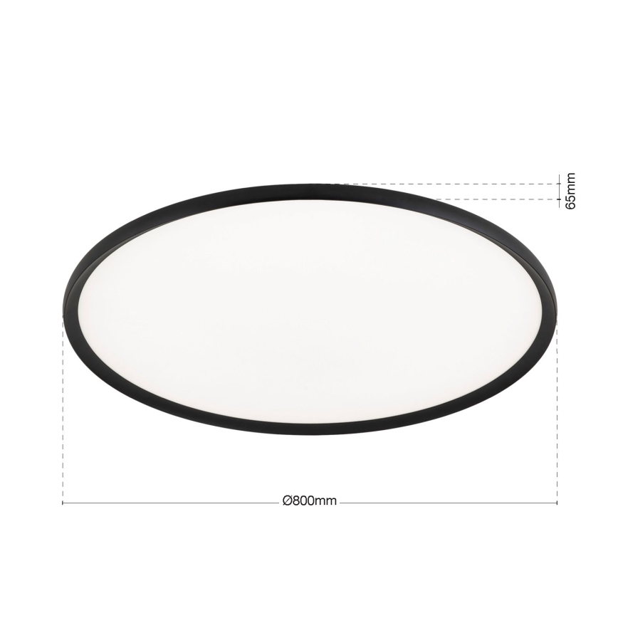 Candeeiro de tecto LED KANT, 66 W, 230 V, 2700/3000/4000 K, Ø 80 cm, preto