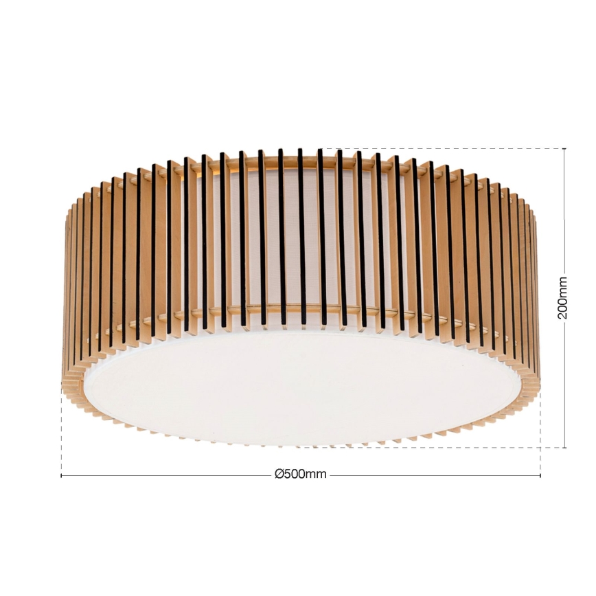 Candeeiro de tecto TARTA 3xE27/40W/230V Ø 50 cm bege