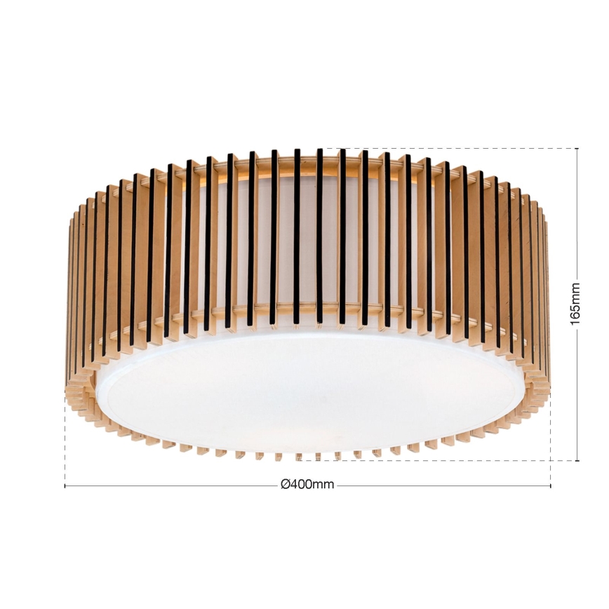 Candeeiro de teto TARTA 3xE27/40W/230V Ø 40 cm bege