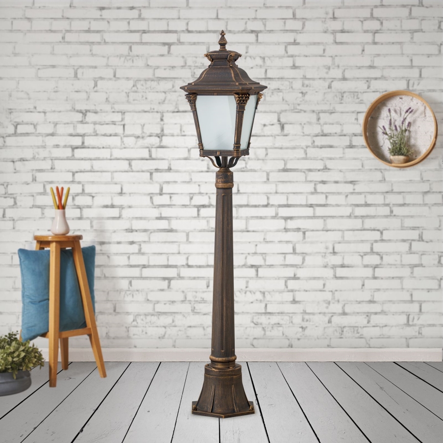 Candeeiro de exterior AIKO 1xE27/60W/230V 115 cm IP23 bronze/patina