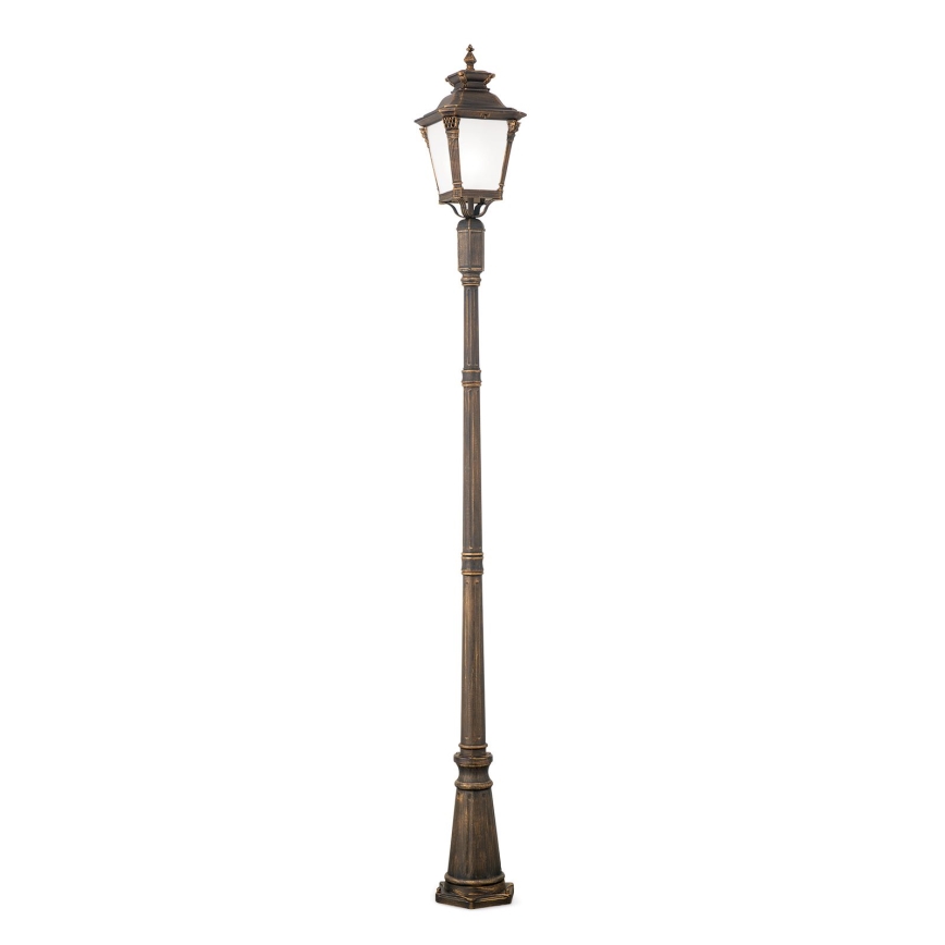 Candeeiro de exterior AIKO 1xE27/60W/230V 240 cm IP23 bronze/patina