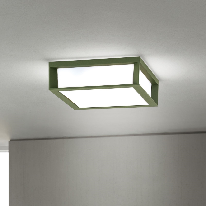 Luminária exterior HENRY 2xE27/15W/230V 26x26 cm IP44 verde