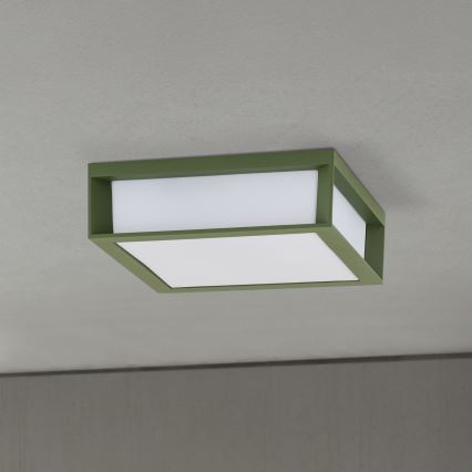 Luminária exterior HENRY 2xE27/15W/230V 26x26 cm IP44 verde