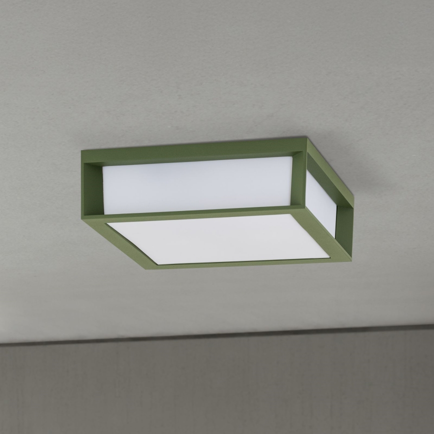 Luminária exterior HENRY 2xE27/15W/230V 26x26 cm IP44 verde