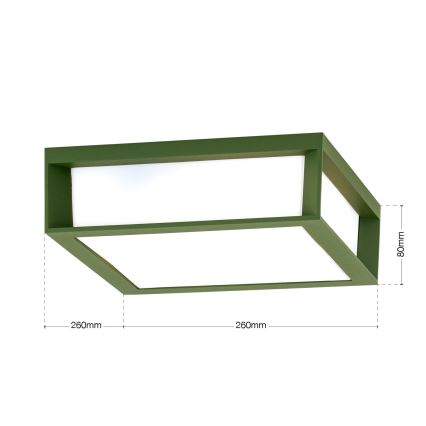 Luminária exterior HENRY 2xE27/15W/230V 26x26 cm IP44 verde