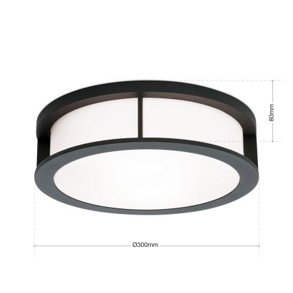 Candeeiro exterior HENRY 2xE27/15W/230V Ø 30 cm IP44 antracite
