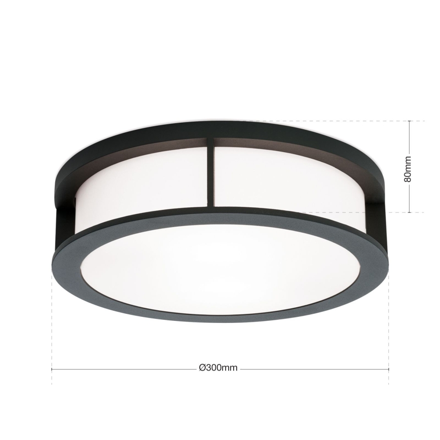 Candeeiro exterior HENRY 2xE27/15W/230V Ø 30 cm IP44 antracite