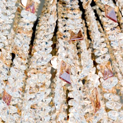 Candeeiro suspenso de cristal CRYSTALRIVER 21xG9/40W/230V dourado