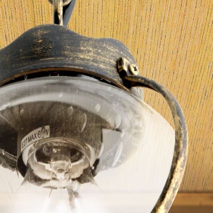 Candeeiro suspenso para exterior TAVERNA 1xE27/60W/230V IP23 bronze/pátina