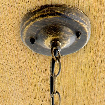 Candeeiro suspenso para exterior TAVERNA 1xE27/60W/230V IP23 bronze/pátina