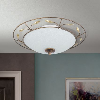 Iluminação de teto LUCA 2xE14/40W/230V diâmetro 40 cm bronze/pátina