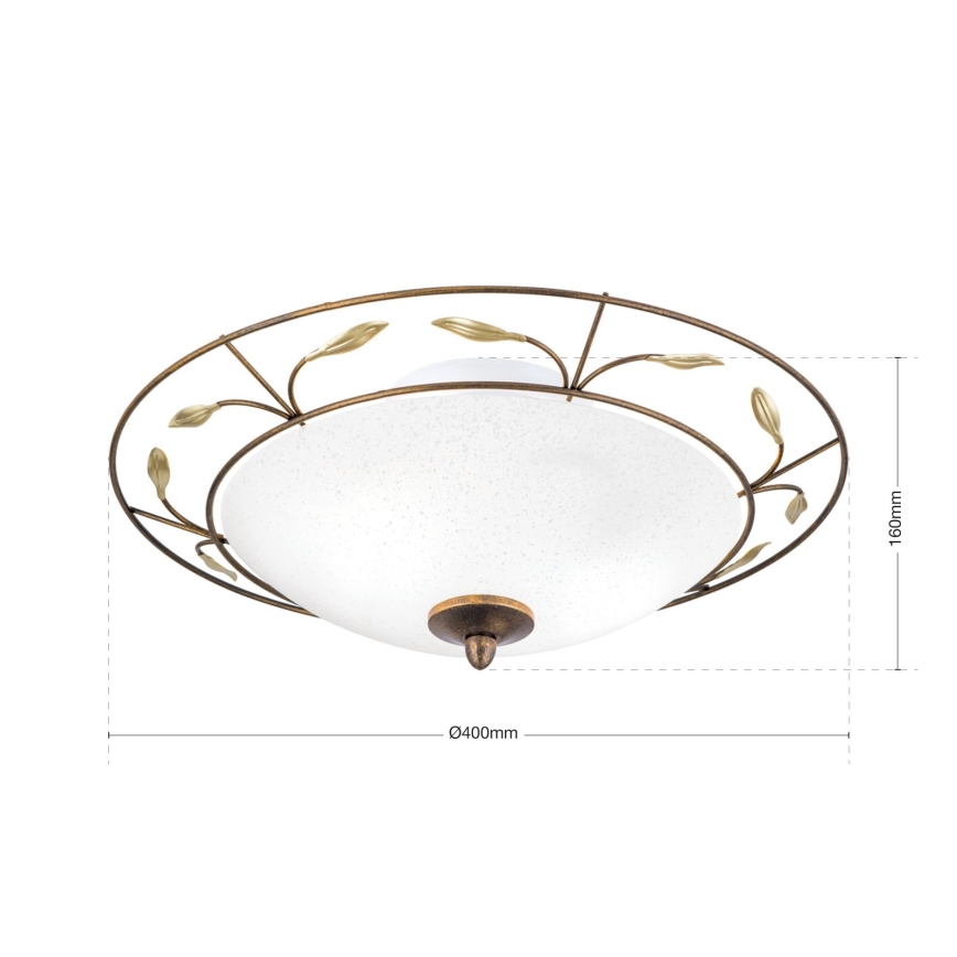 Iluminação de teto LUCA 2xE14/40W/230V diâmetro 40 cm bronze/pátina