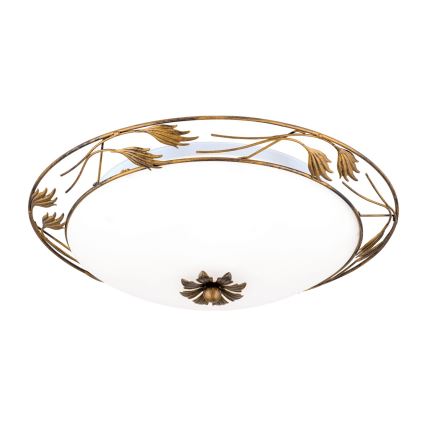 Iluminação de teto FLEUR 3xE27/60W/230V diâmetro 50 cm bronze