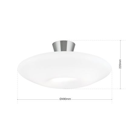 Iluminação de teto BLANC 2xE27/60W/230V diâmetro 49 cm cromado mate
