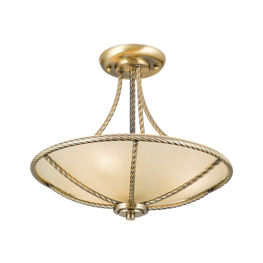 Candeeiro suspenso MAURO 3xE27/60W/230V diâmetro 42 cm bronze