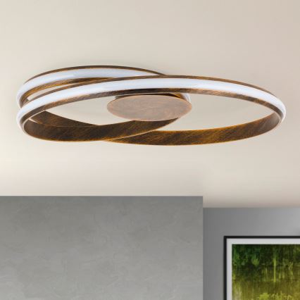 Luminária de teto LED dimmerizável CIRCUS LED/30W/230V castanho/patina