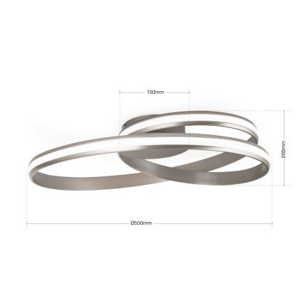 Luminária de teto LED regulável CIRCUS LED/30W/230V prata