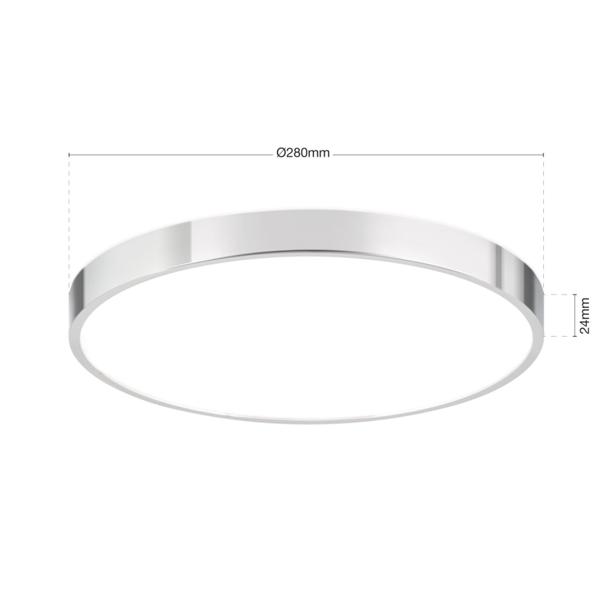 Iluminação de teto LED BULLY LED/28W/230V diâmetro 28 cm cromado brilhante